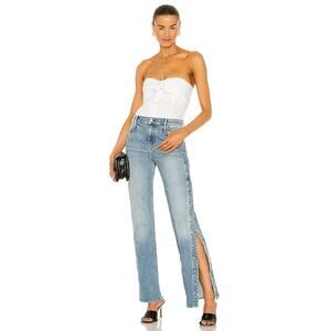 RTA Michael Jean Blue Wash Size 26 Straight Leg Side Snap Button High Rise USA